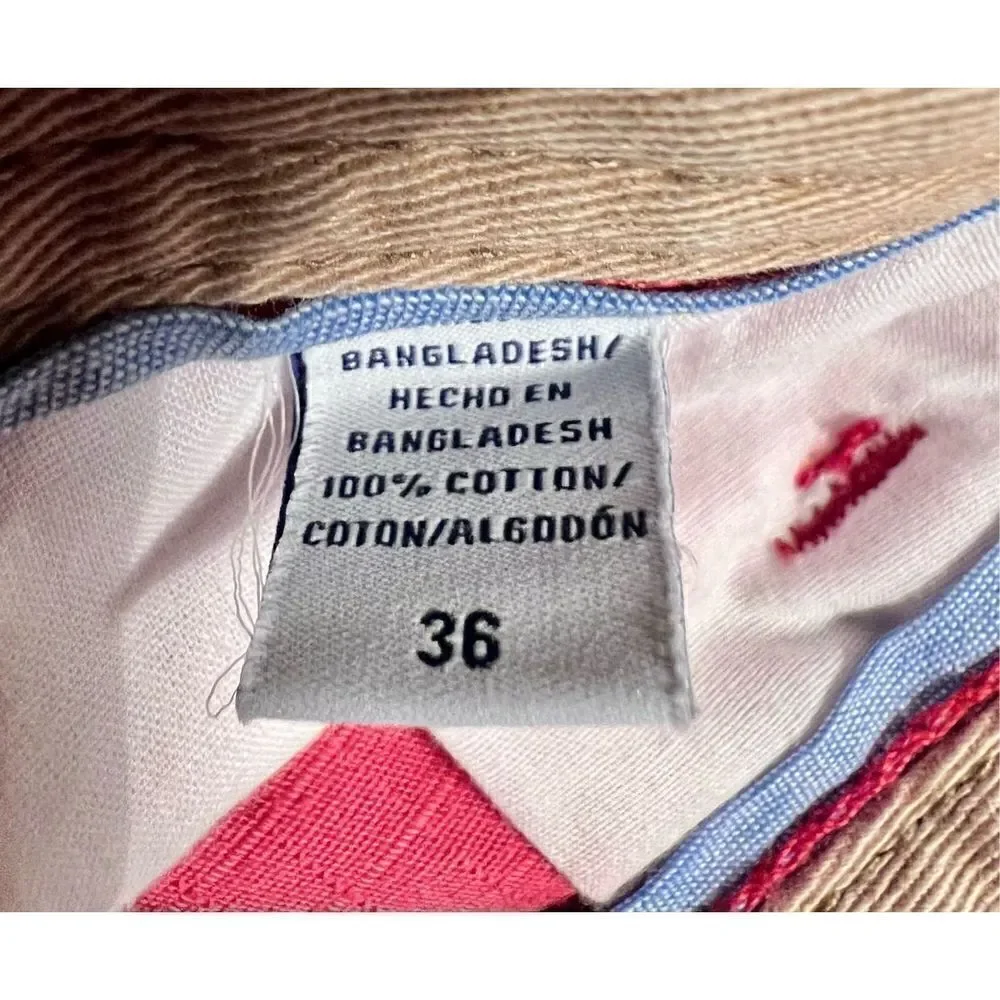 Izod Saltwater Cargo Shorts Mens 36 X 10.5 Salmon Cotton Ripstop